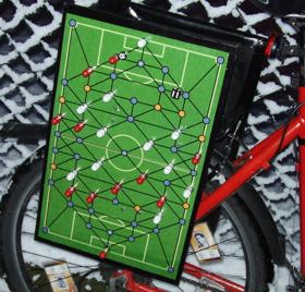 fotballspill på sykkel
